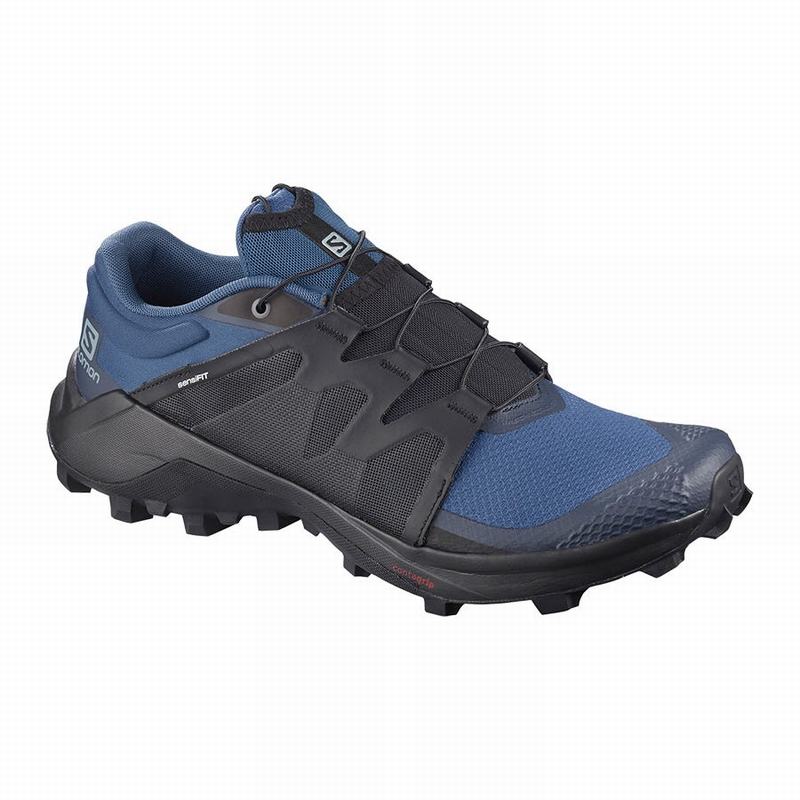 Salomon WILDCROSS Zapatillas Trail Running Hombre - Azul Marino / Negras - Colombia (18243-JIDO)